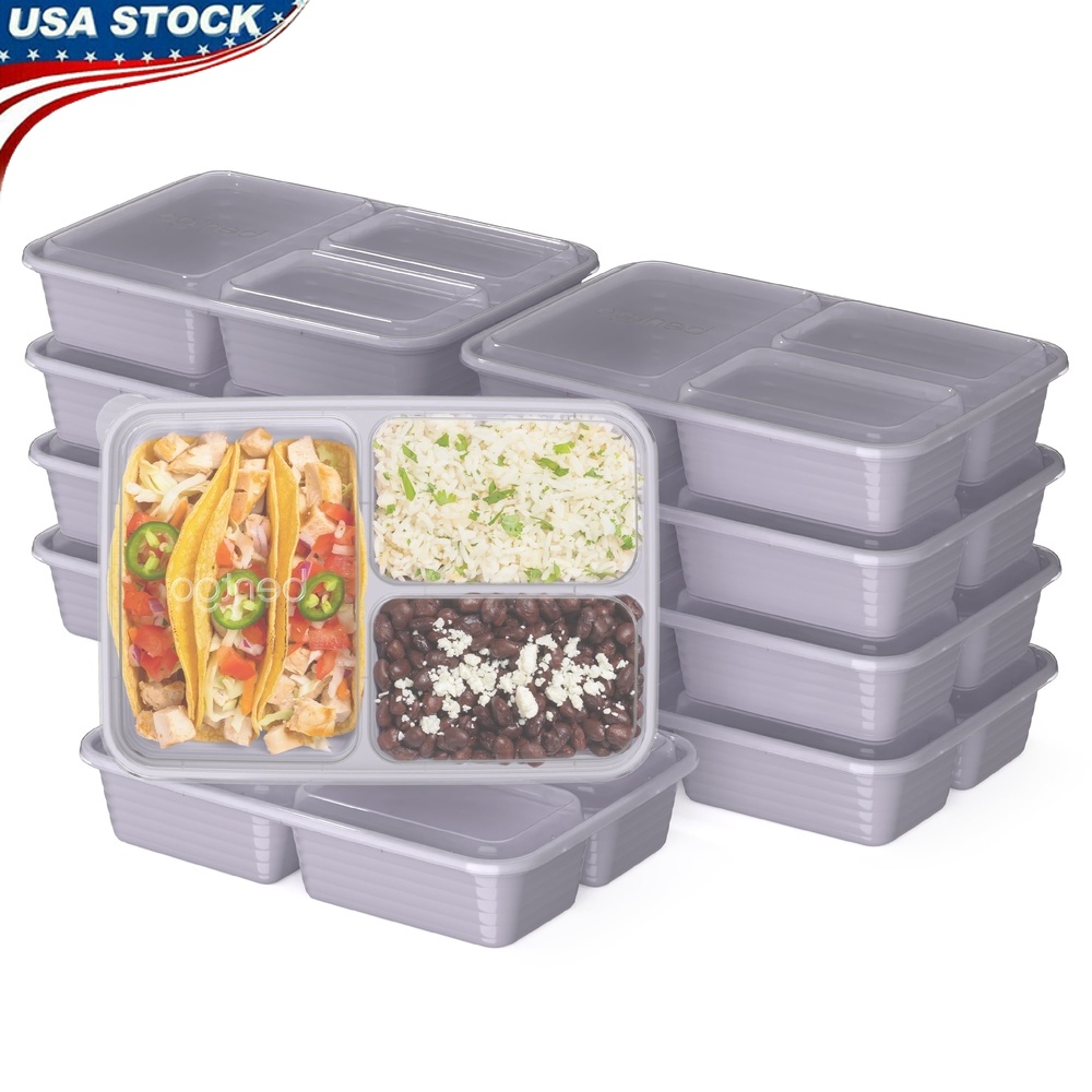 Meal Prep Healthy - 20-Piece Meal Prep Kit 3-Compartment Storage