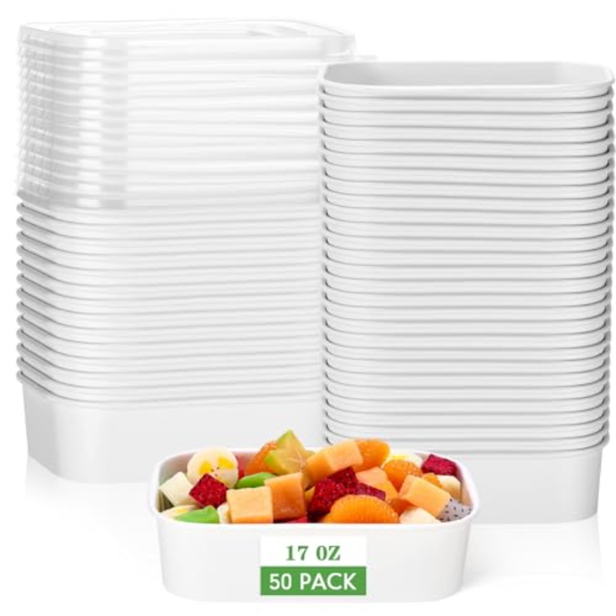 Meal Prep Yogurt Bowl - 50 Pack Disposable Food Containers with