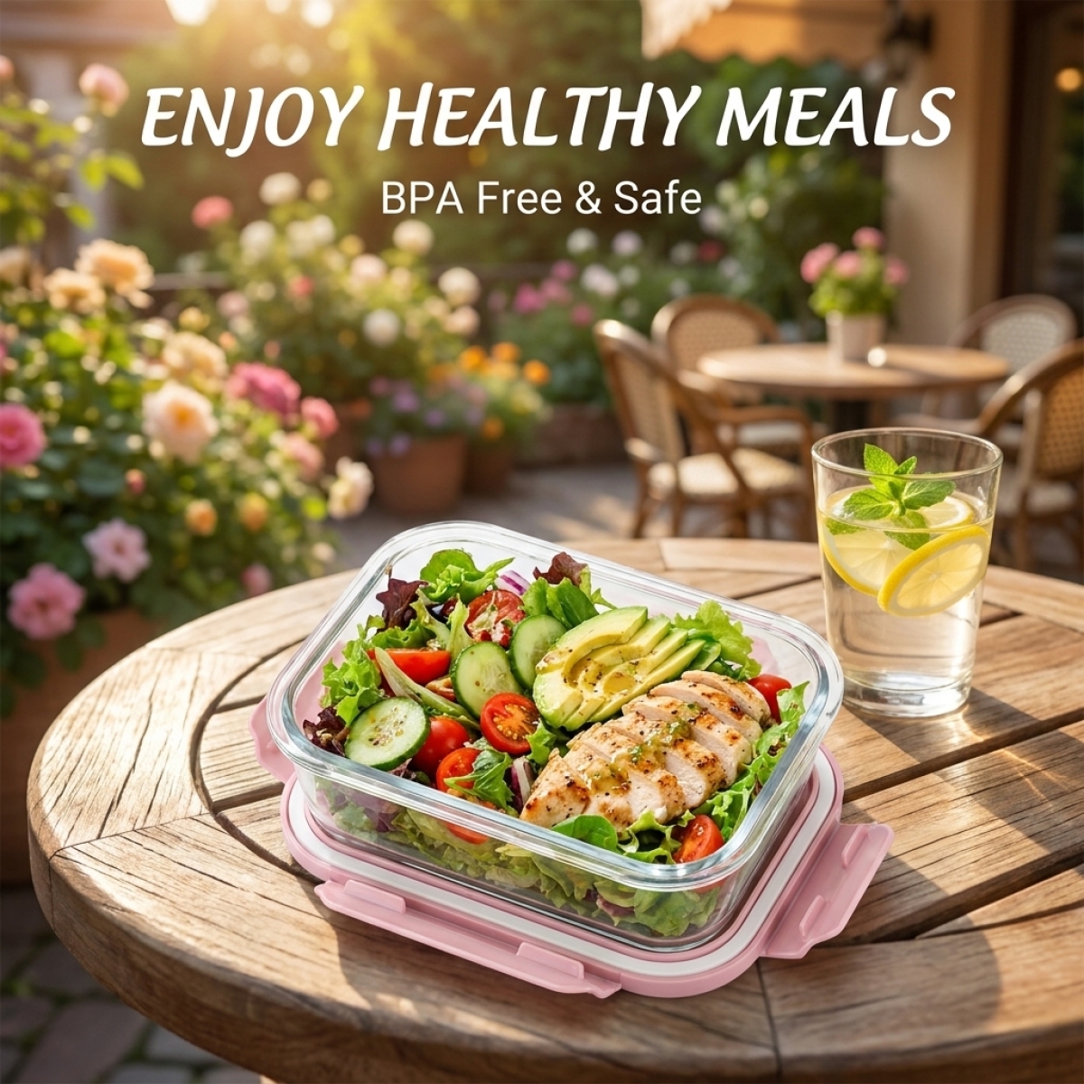 Meal Prep Healthy - Extra Thick High Borosilicate Glass Lunch