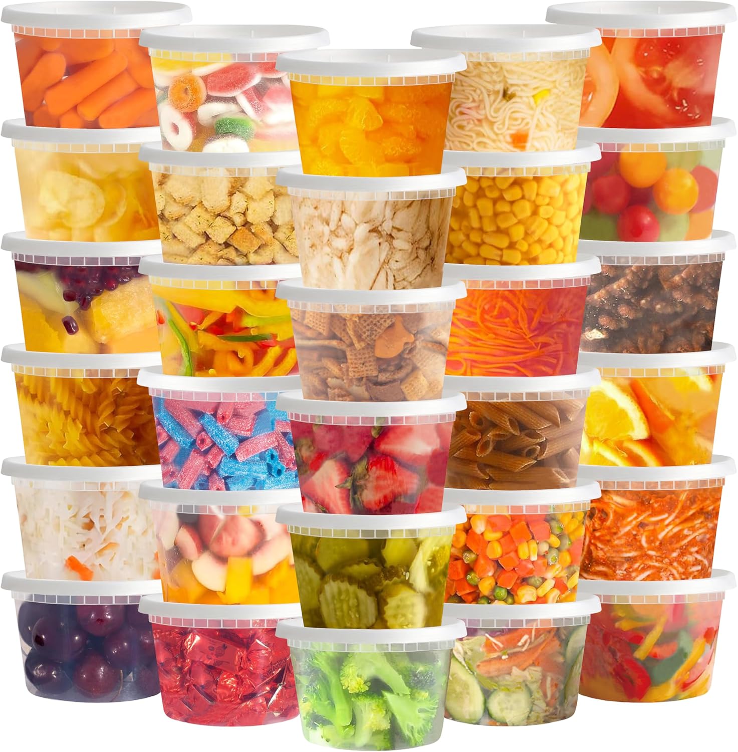 Meal Prep Freezer - 50 Sets 16 oz Plastic Deli