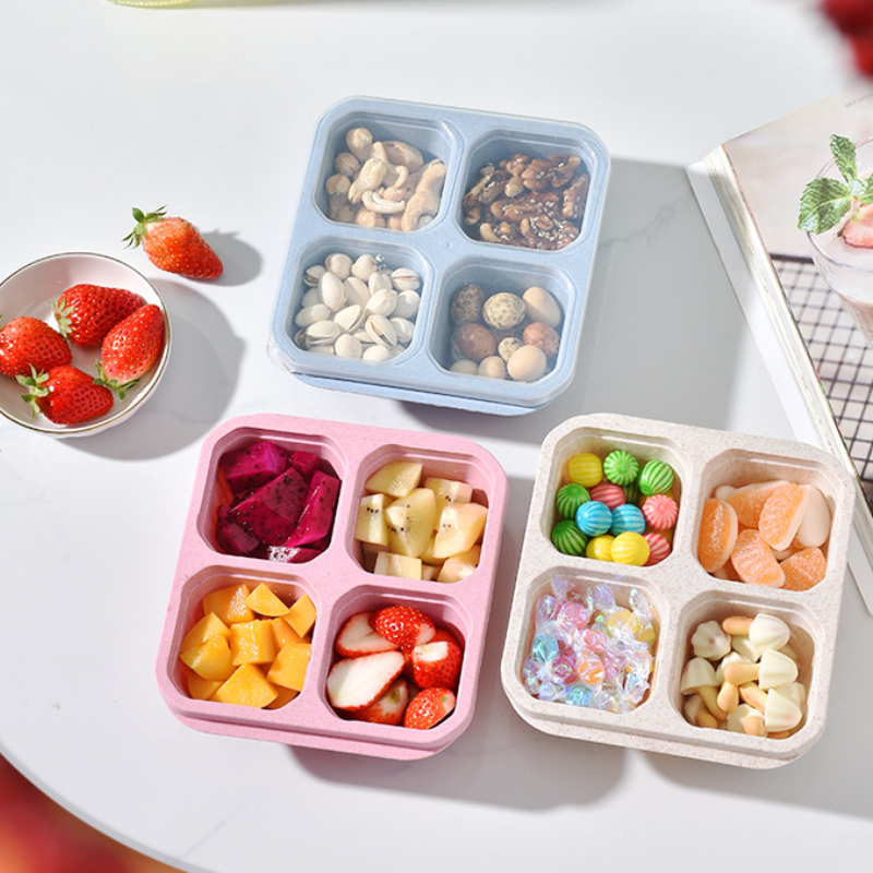 Meal Prep Box - Snack Box with Four Transparent Lids,