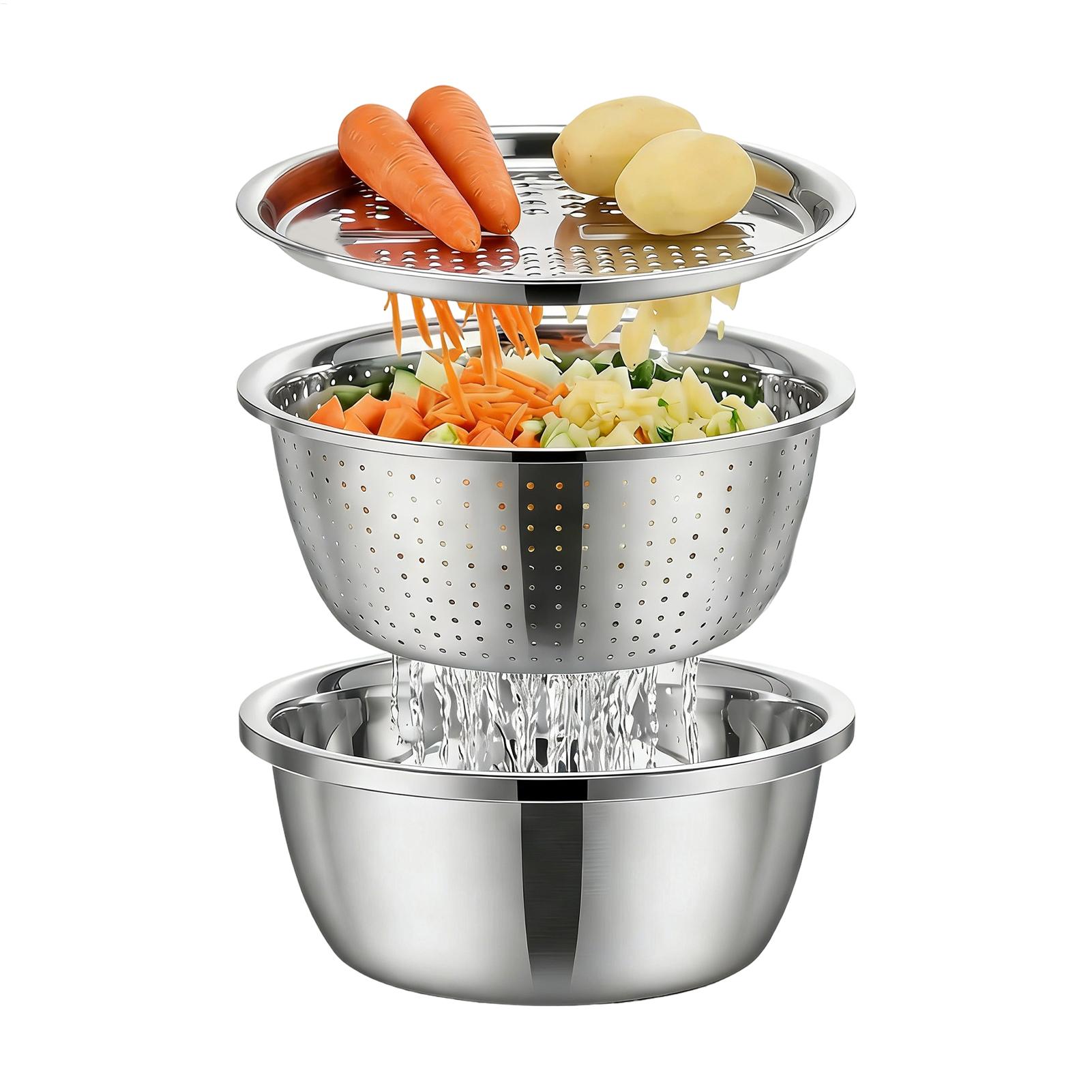 Meal Prep Rice - Stainless Steel Colander Strainer Basin 26cm