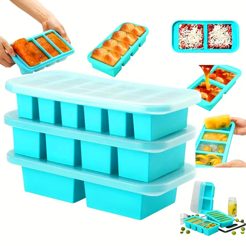 Meal Preparation - 2 or 3-piece Silicone Freezer Tray