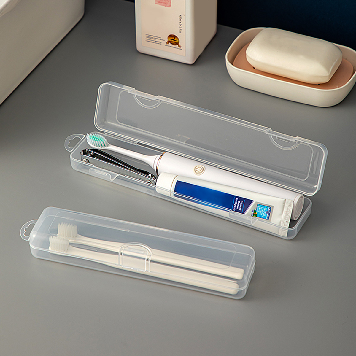 Meal Prep Box - WORTHBUY Toothbrush Box Transparent Organizer Case