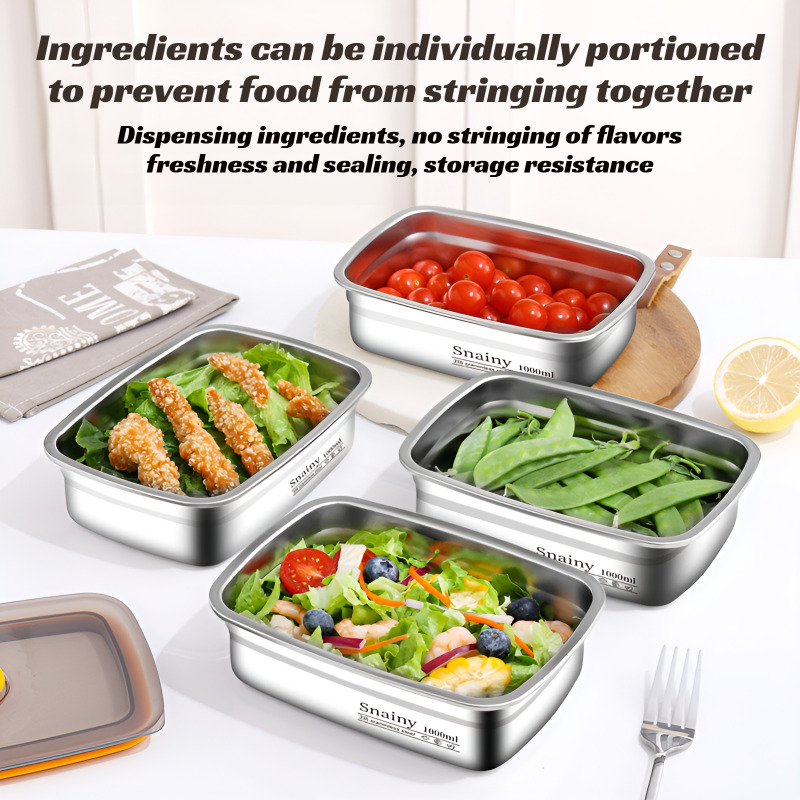 Meal Prep Freezer - Premium Stainless Steel Food Grade Lunch