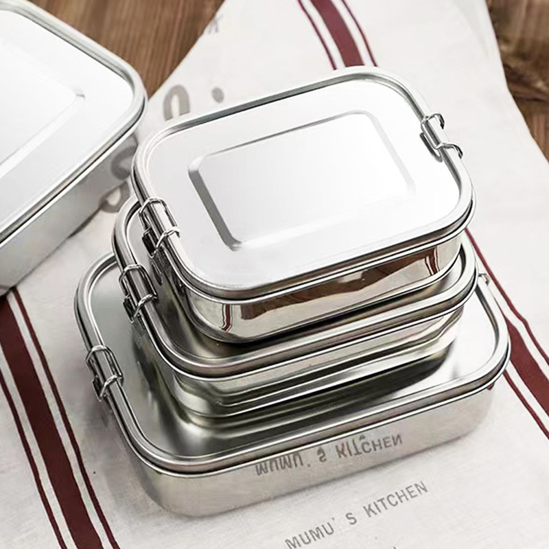 Meal Prep Box - 304 Stainless Steel Square Lunch Box