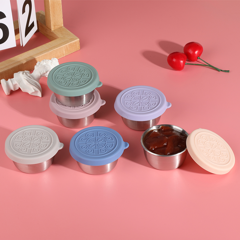 Meal Prep Box - 6 Mini Salad Dressing Containers, Leak-Proof