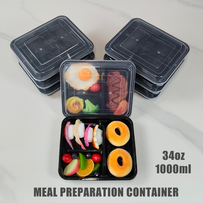 Meal Preparation - 3-Compartment 34 Oz/1000 Ml, 12/35 Pieces,