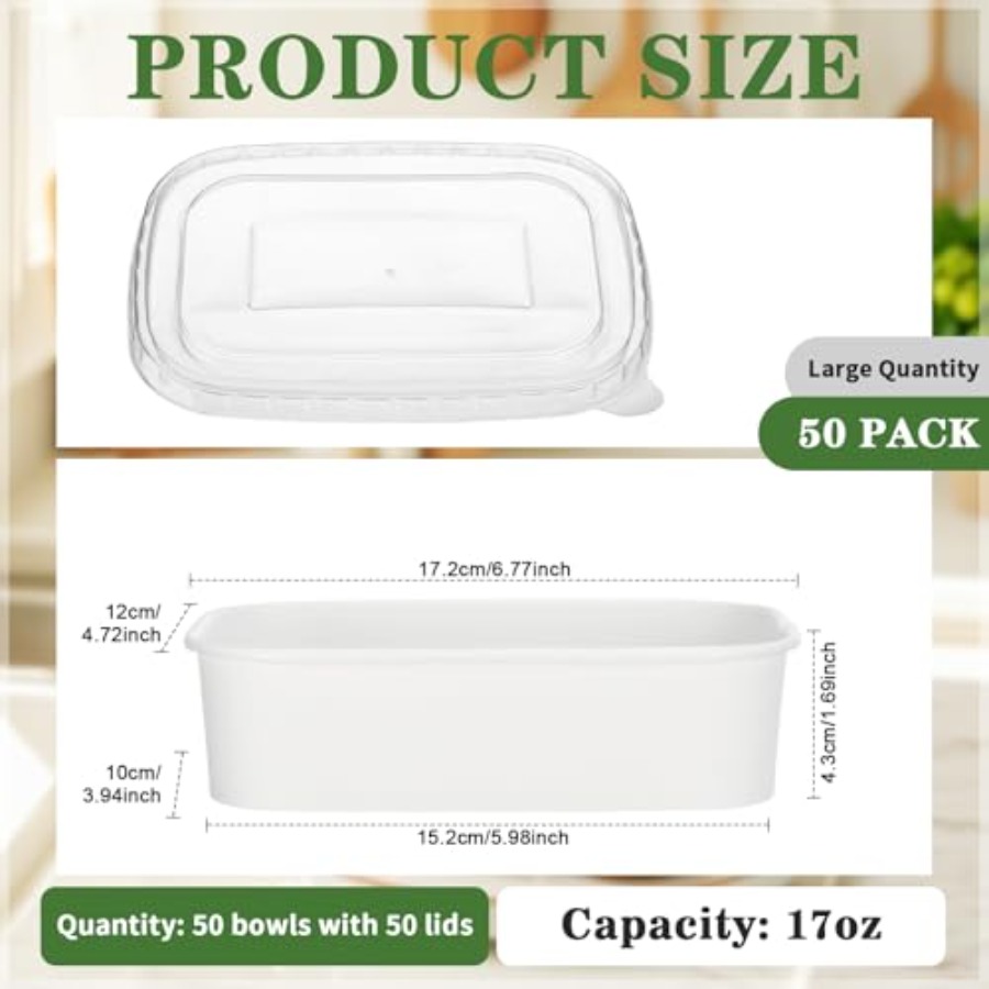 50 Pack Disposable Food Contai - Meal Prep Yogurt Bowl 评论和价格