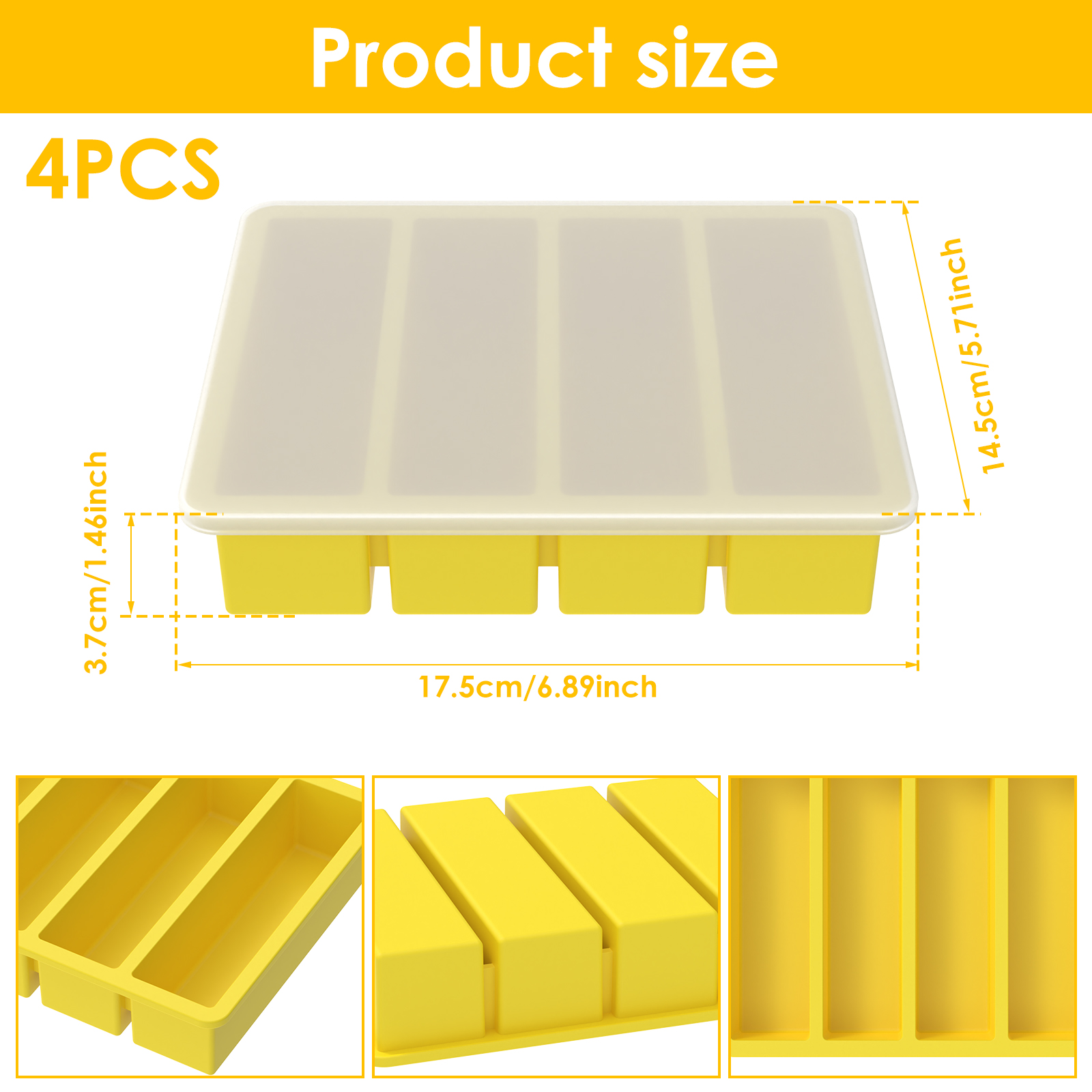 4 Pcs Silicone Freezer Molds E - Meal Prep Freezer 评论和价格