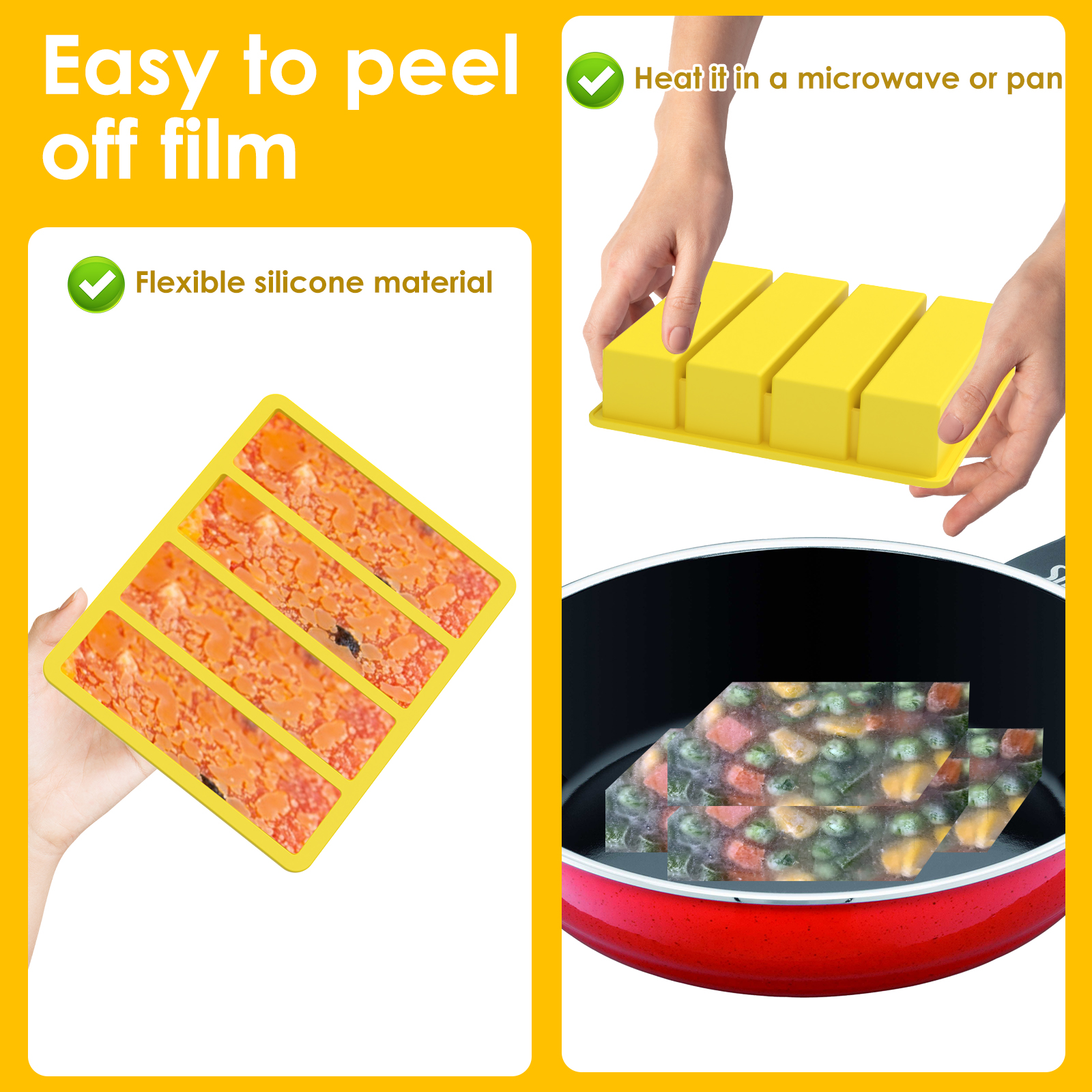 4 Pcs Silicone Freezer Molds E - Meal Prep Freezer 评论和价格