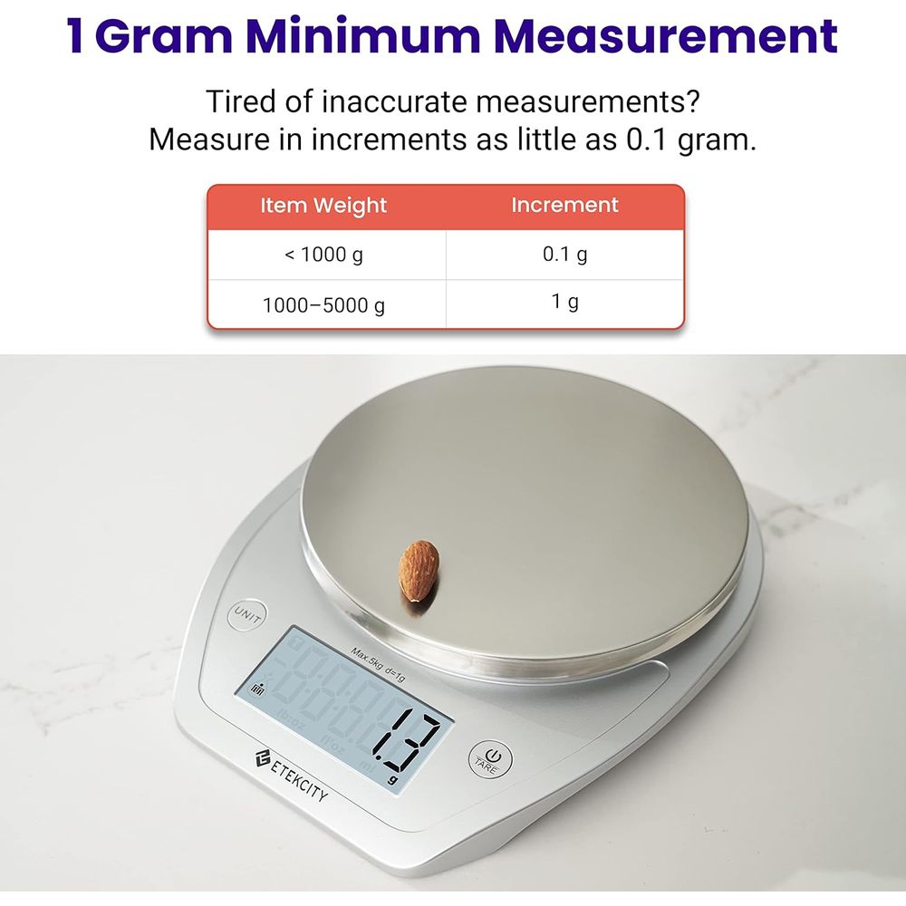 11lb/5kg Digital Kitchen Scale - Meal Prep For Weight Loss 评论和价格