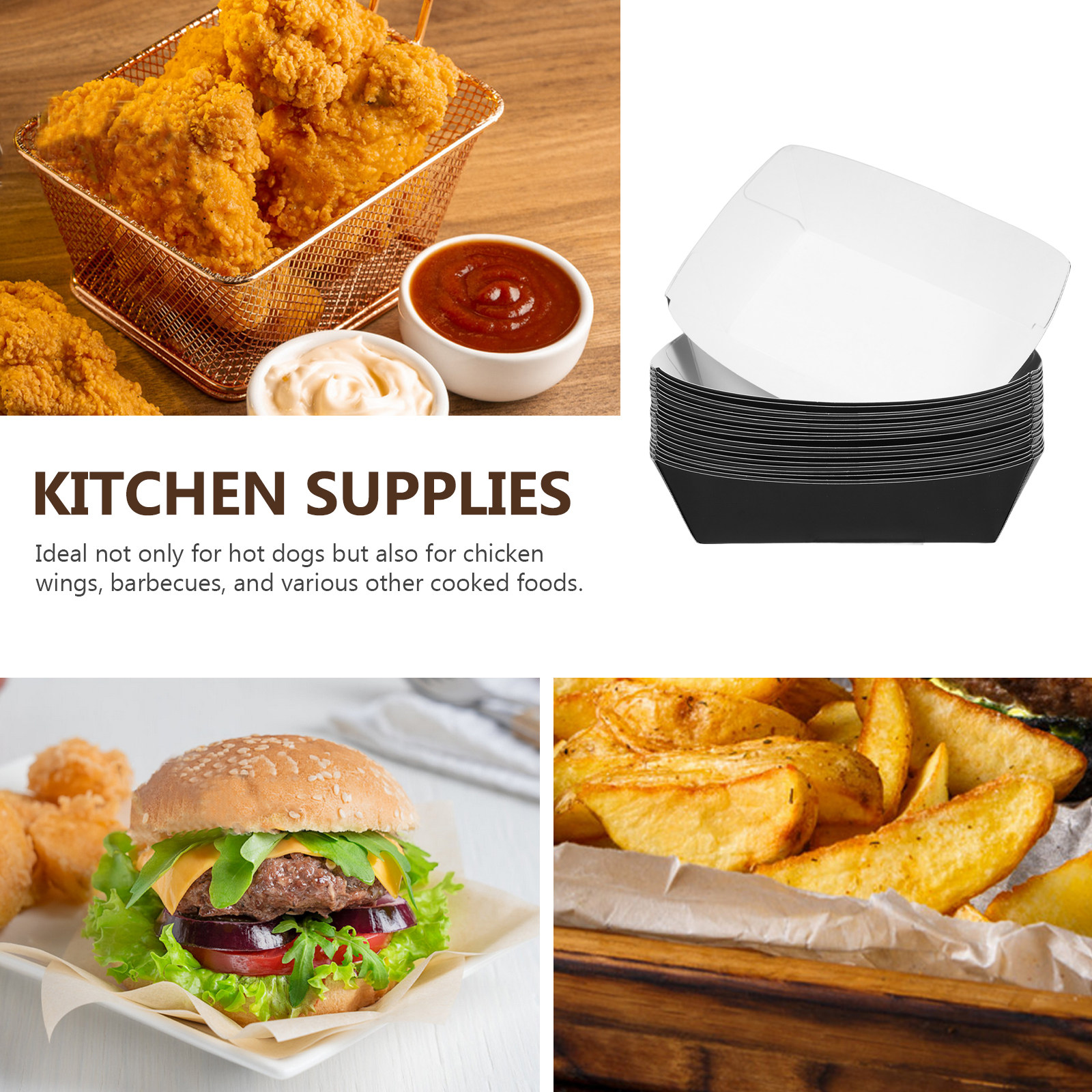 20Pcs Kraft Paper Open Top Foo - Meal Prep Chicken Wings 评论和价格