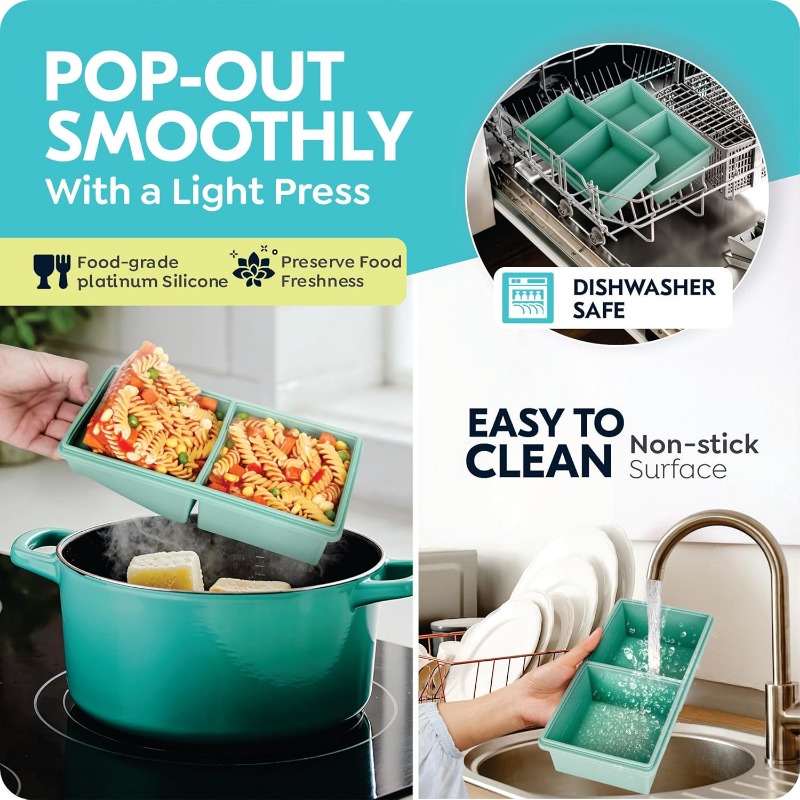 2-Cup Silicone Freezer Trays w - Meal Prep Freezer 评论和价格