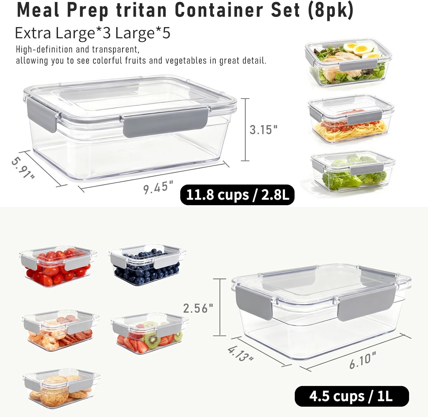 2.8L Tritan Plastic Food Stora - Meal Prep Freezer 评论和价格