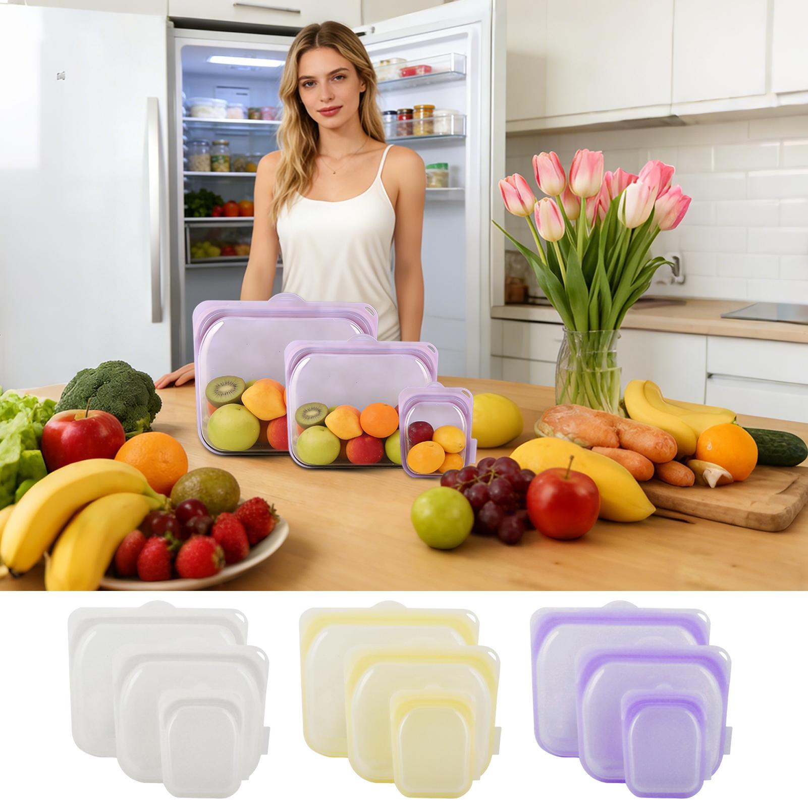 Reusable Freezer Bags 3 Pieces - Meal Prep Freezer 评论和价格