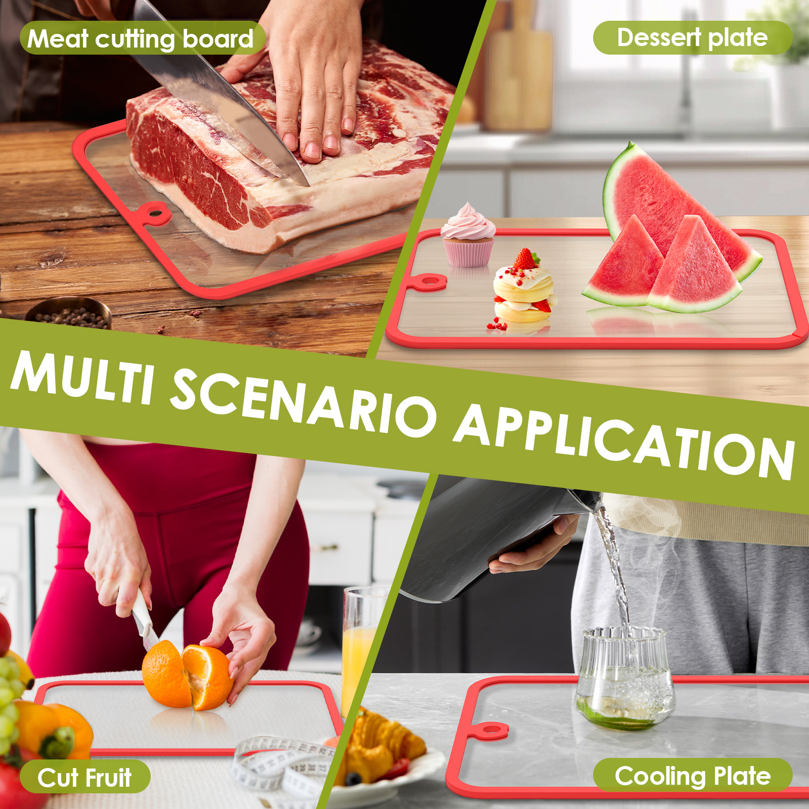 Clear Tempered Glass Cutting B - Meal Prep Healthy 评论和价格