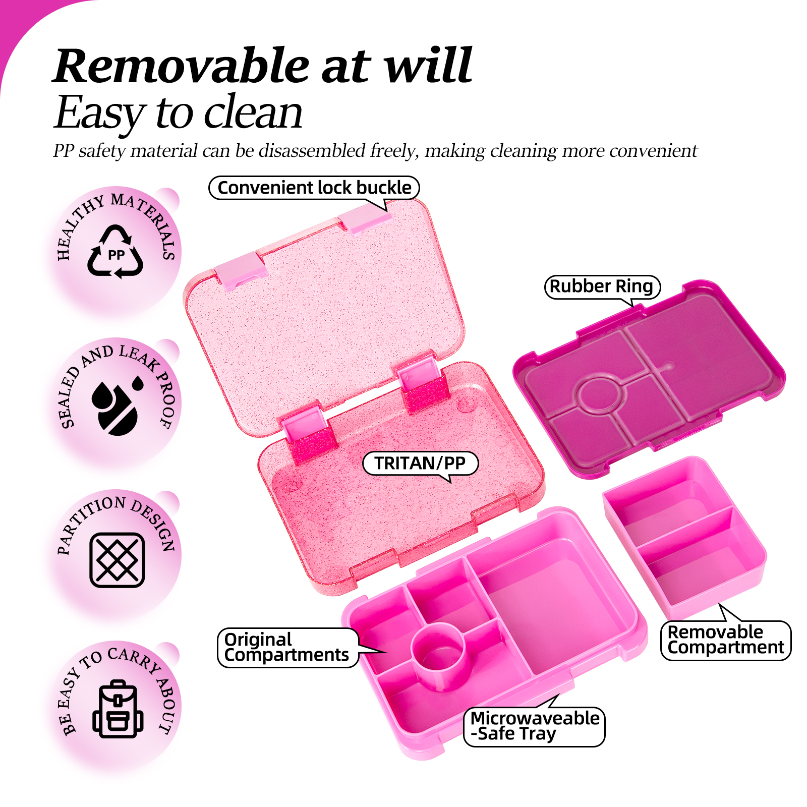 Glitter Style Kids Bento Lunch - Meal Prep Box 评论和价格
