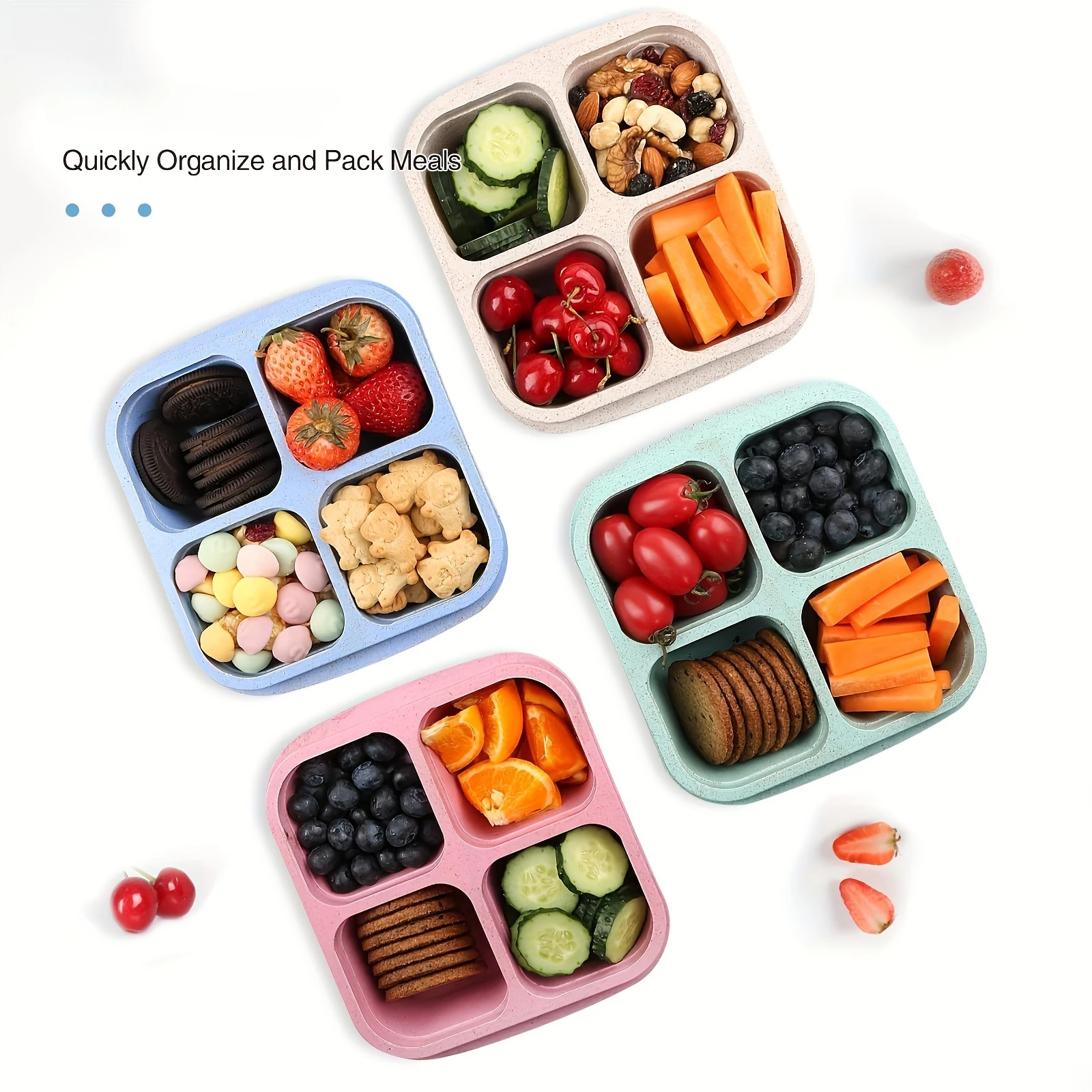 Snack Box with Four Transparen - Meal Prep Box 评论和价格