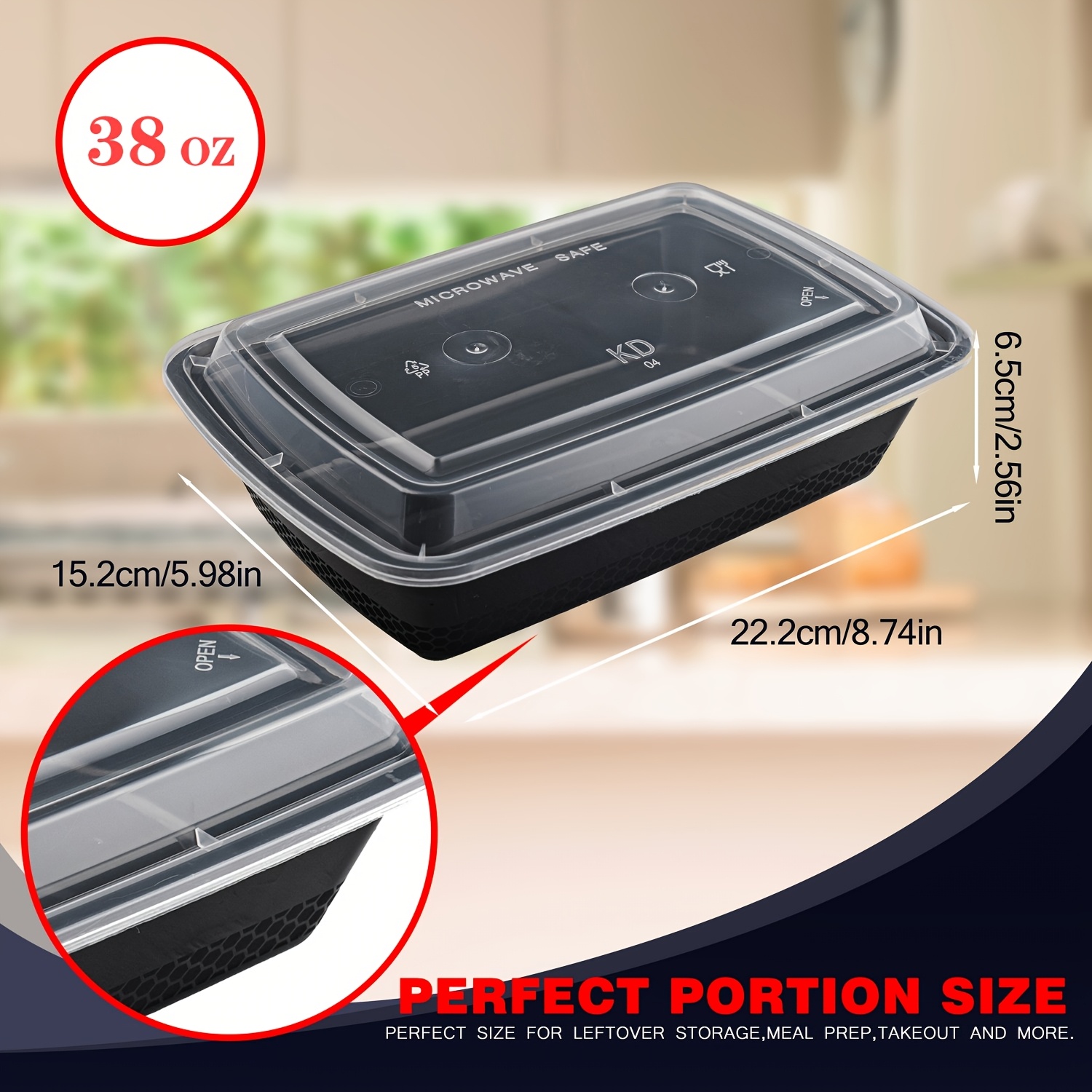 usBlack 100pcs (50 Containers  - Meal Prep Box 评论和价格