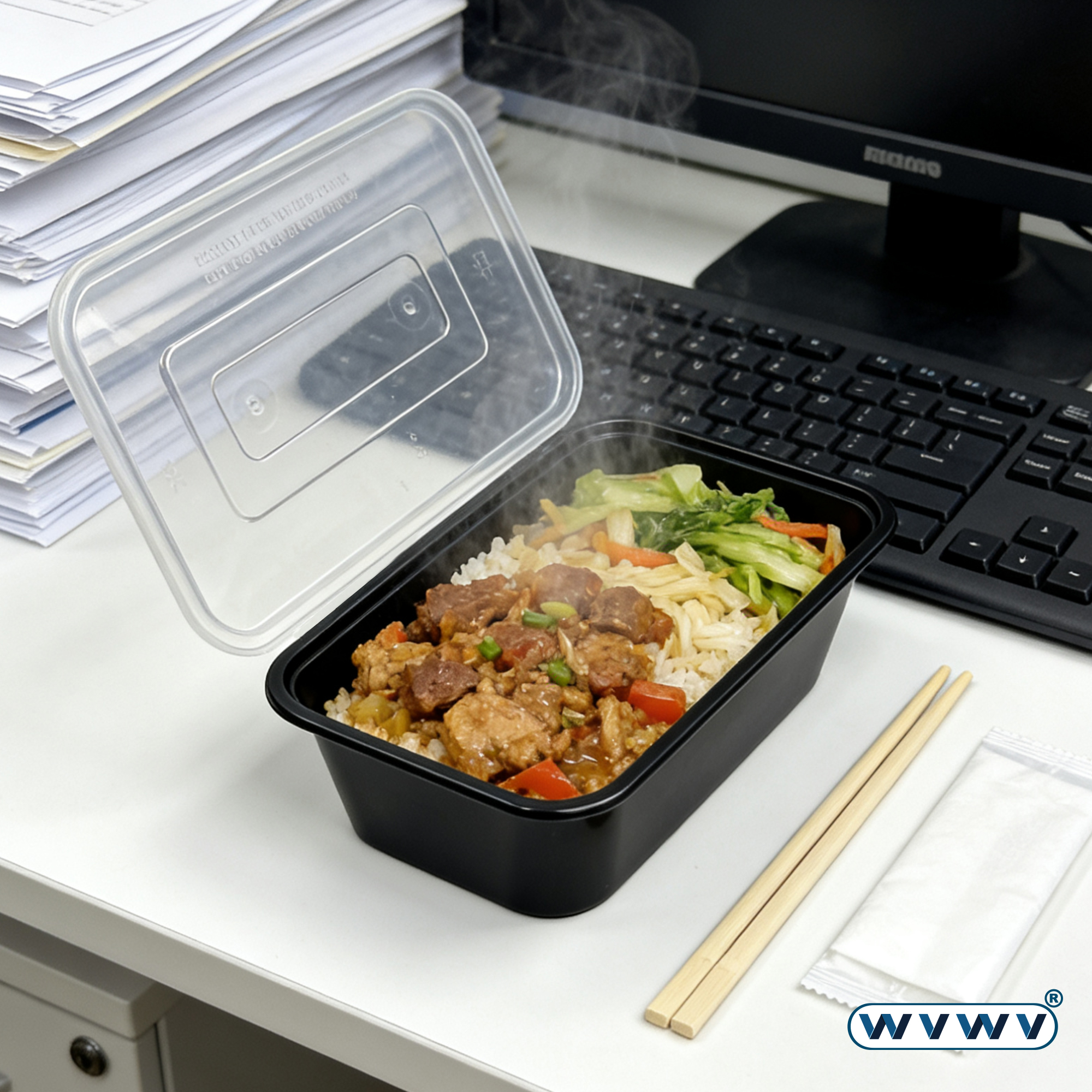 10/50Pcs 20Oz/600Ml Black Lunc - Meal Preparation 评论和价格