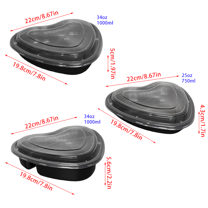 20 Pieces, Heart-Shaped Meal P - Meal Preparation 评论和价格
