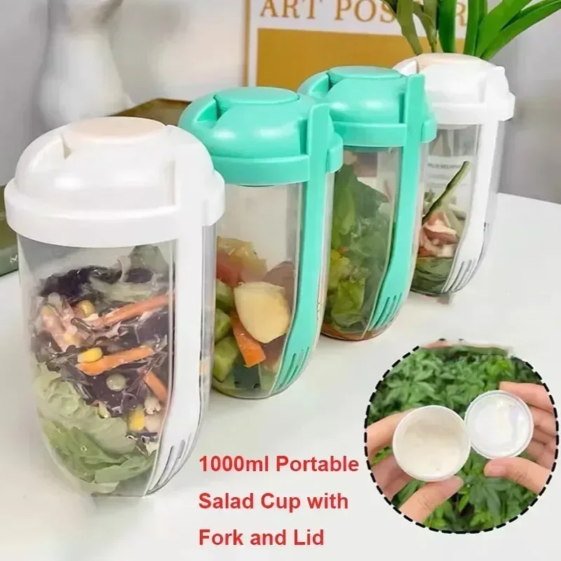 Portable Salad Bowl with Lid a - Meal Prep Healthy 评论和价格