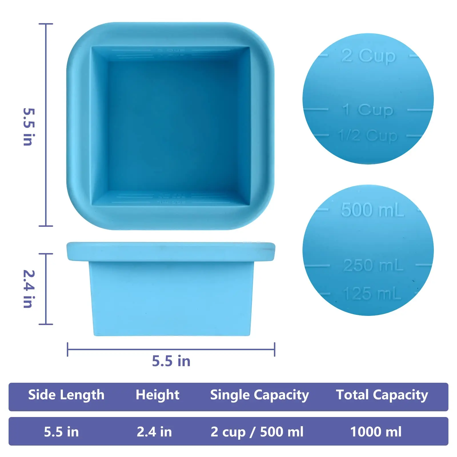 1 2 Cup Silicone Soup Freezer  - Meal Prep Freezer 评论和价格