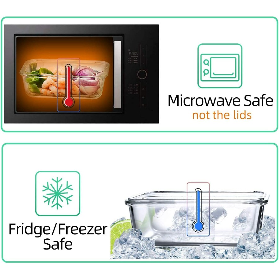 Glass Containers BPA-Free Lock - Meal Prep Freezer 评论和价格