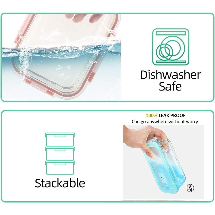 Glass Containers BPA-Free Lock - Meal Prep Freezer 评论和价格