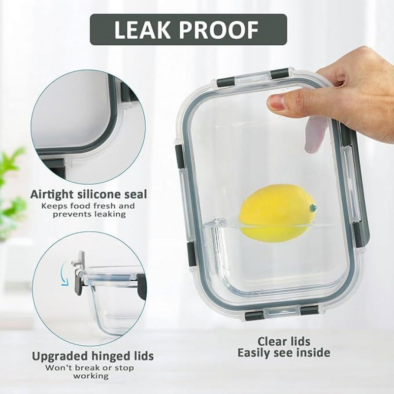 Glass Food Storage Container W - Meal Prep Box 评论和价格