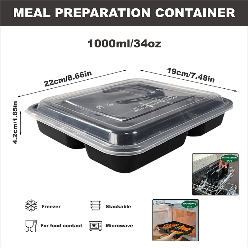 3-Compartment 34 Oz/1000 Ml, 1 - Meal Preparation 评论和价格