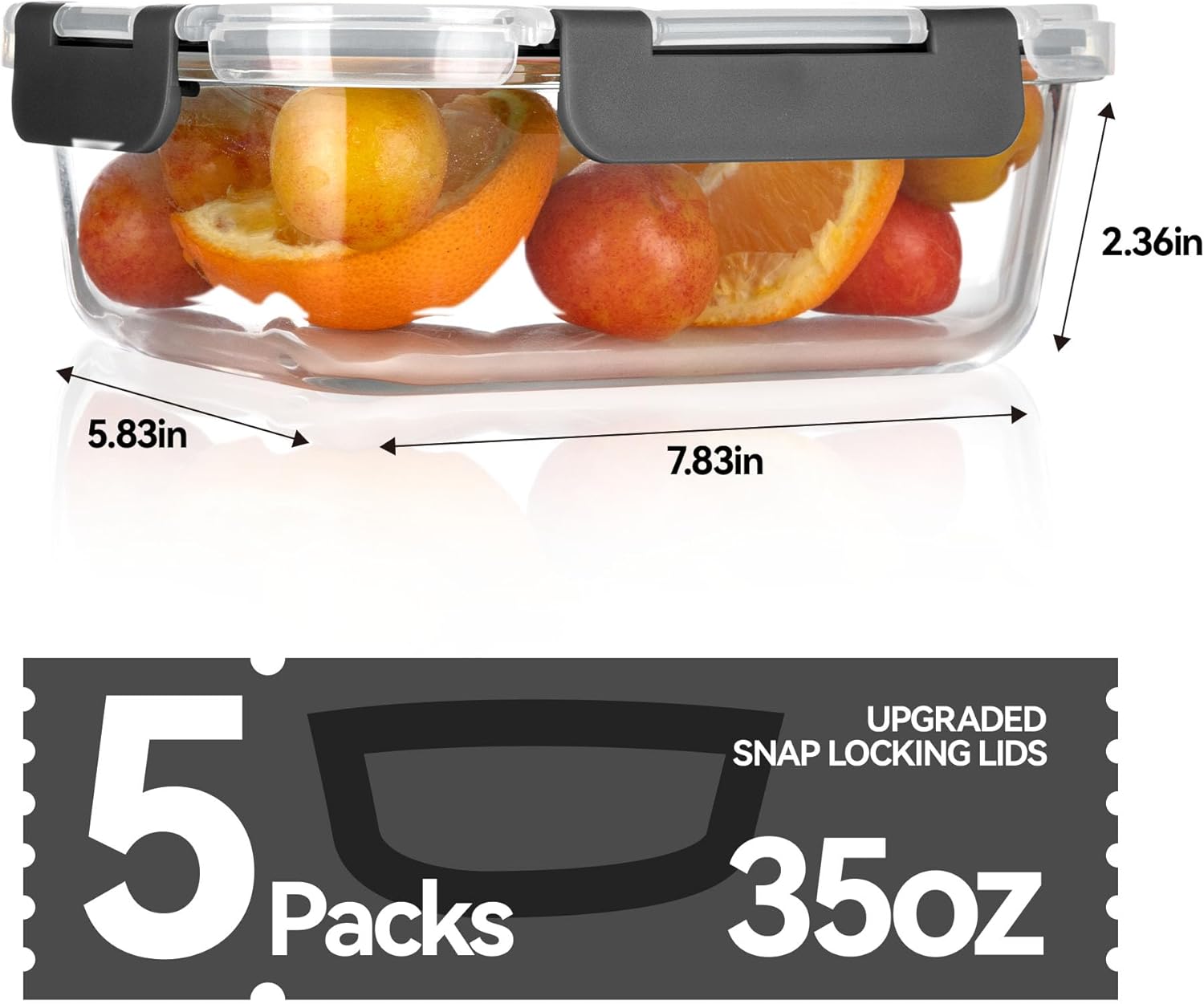 Glass Food Storage Containers, - Meal Prep Box 评论和价格